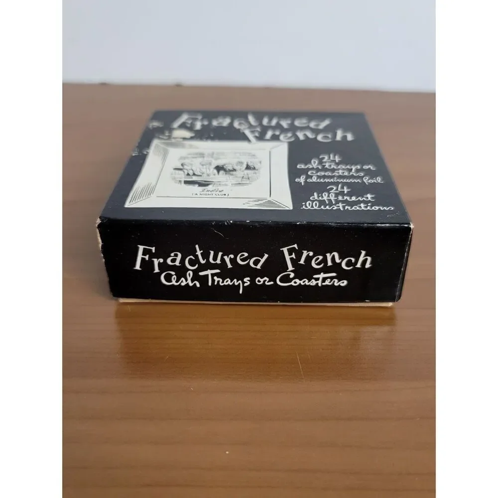 VTG 1950 Fractured French Ashtrays Coasters #A26